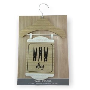 Laundry Wall Hanging Plaque Picture Wood Rotating Hook